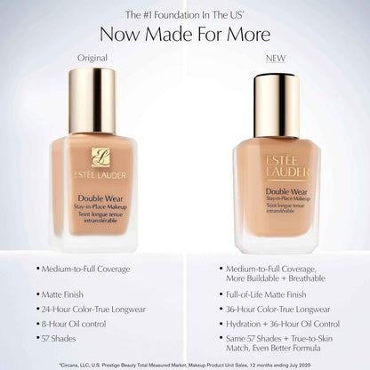Estée Lauder Double Wear Stay-in-Place 24-Hour Long-Wear Matte Foundation, 30 ml, 1C1 Cool Bone 🍁 All In One Marketplace Canada