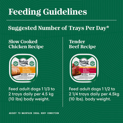 NUTRO Adult Wet Dog Food Paté, 6 Tender Beef, Sweet Potato & Carrot Recipe, 6 Slow Cooked Chicken, Potato, Carrot & Pea Recipe, 12x100g Trays 🍁 All In One Marketplace Canada