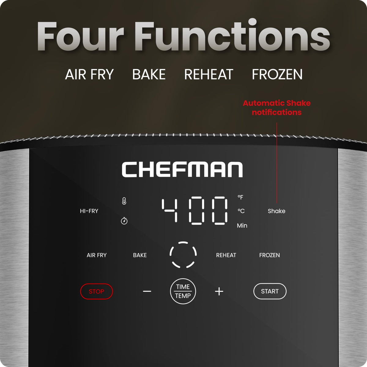 Chefman TurboFry® Touch Air Fryer, XL 8-Qt (7.5L) Family Size, One-Touch Digital Control Presets, French Fries, Chicken, Meat, Fish, Nonstick Dishwasher-Safe Parts, Automatic Shutoff, Stainless Steel 🍁 All In One Marketplace Canada