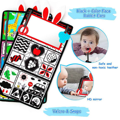 Inbeby Tummy Time Mirror Toy & Play Activity Cinrkle Mat, Black and White High Contrast Baby Newbron Toys 0 3 6 Months Brain Development, Snesory Texture Piano Infant Toys 0 3 6 Months with Squeaker 🍁 All In One Marketplace Canada