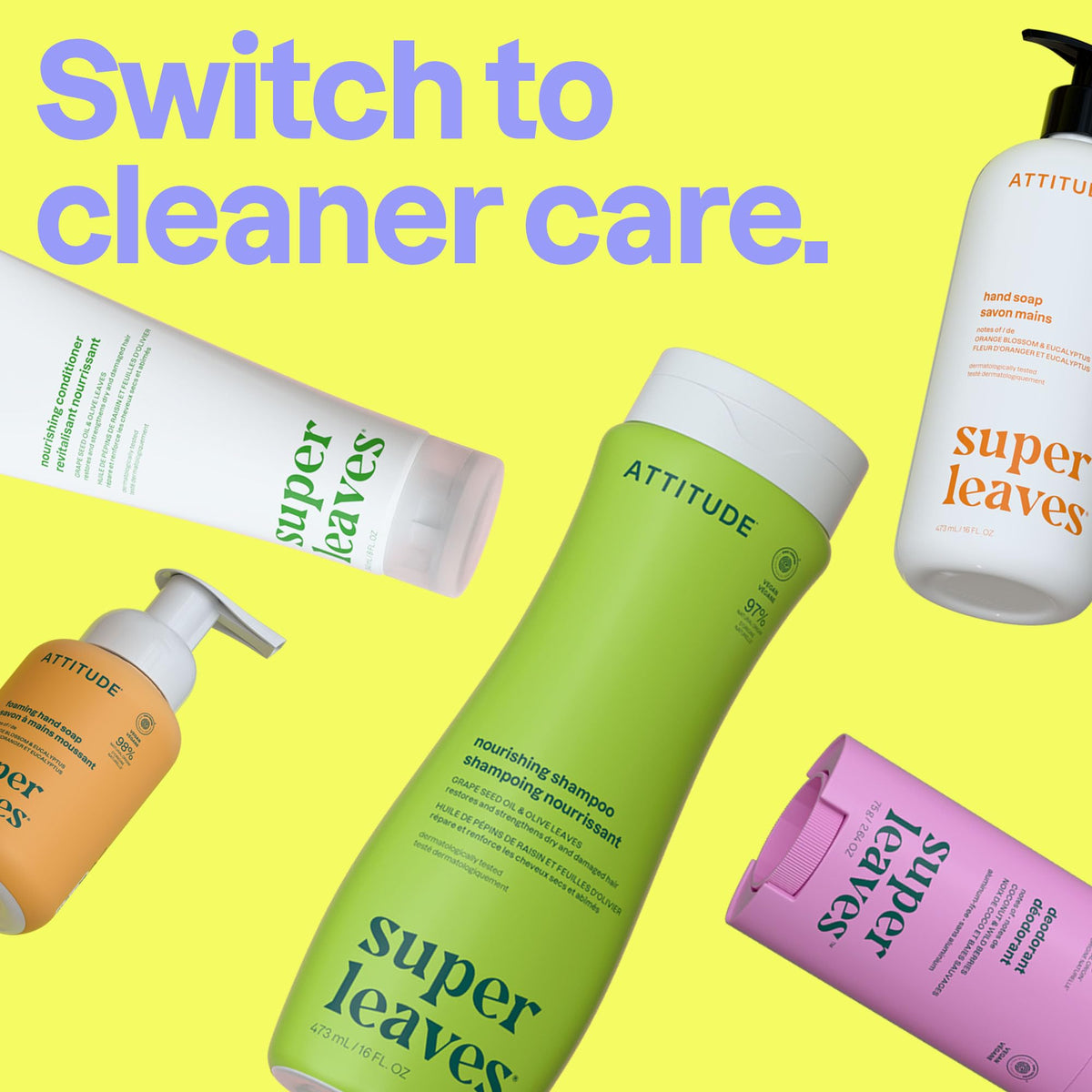 ATTITUDE Foaming Hand Soap, EWG Verified, Plant and Mineral-Based Ingredients, Vegan Personal Care Products, Orange Blossom & Eucalyptus, 295 mL (Pack of 3) 🍁 All In One Marketplace Canada