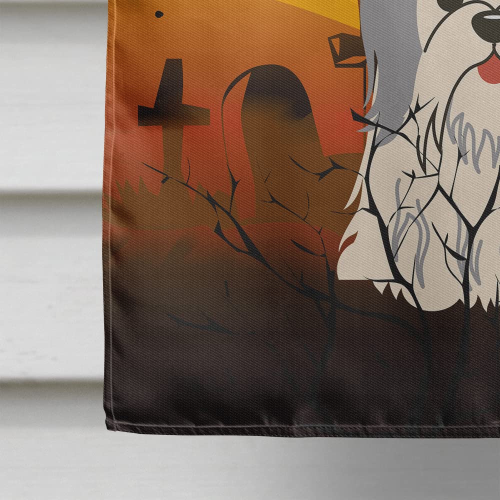 Caroline's Treasures BB4351CHF Halloween Shih Tzu Silver White Flag Canvas House Size, Large, Multicolor