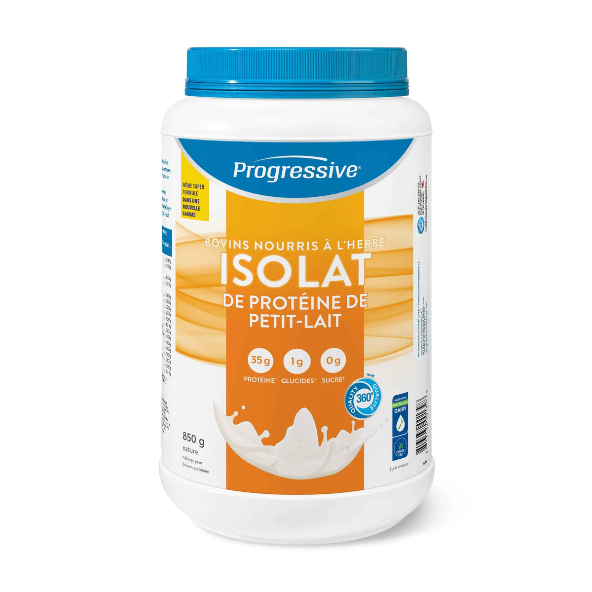 Progressive Grass-Fed 100% Whey Isolate Powder Unflavoured, with 35g of New Zealand Whey Concentrate per Scoop for Muscle Gain and Recovery, Pasture-Raised, Non-GMO, Antibiotic-Free, and Hormone-Free, 850g 🍁 All In One Marketplace Canada