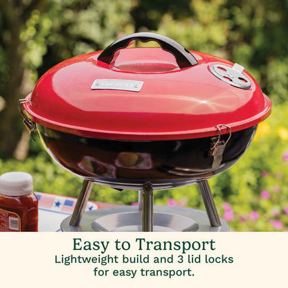 Cuisinart Outdoor Portable Charcoal Grill, 14", Red (CCG-190RBC) 🍁 All In One Marketplace Canada