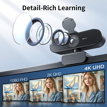 EMEET NOVA 4K Webcam for PC - Computer Camera PDAF Autofocus, 2 Mics, 73° FOV, Auto Light Correction, USB Plug & Play Web Cam, Privacy Cover, Ideal for Home Office, Streaming, Business & Video Calls 🍁 All In One Marketplace Canada