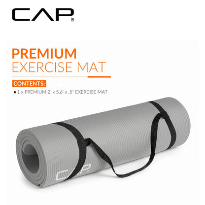 CAP Barbell High Density Exercise Mat with strap, 68"x24" 12mm - Gray 🍁 All In One Marketplace Canada