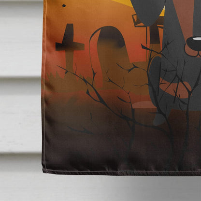 Caroline's Treasures BB4398CHF Halloween Dachshund Black Tan Flag Canvas House Size, Large, Multicolor