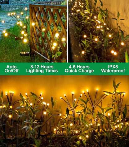 SIOTMERA 4Count Solar Lights Outdoor Waterproof IPX5, Solar Garden Lights, Wind Swaying Firefly Lights, Christmas Lights Outdoor, for Yard Lawn Pathway Decoration Lighting, 6LED WarmYellow 🍁 All In One Marketplace Canada