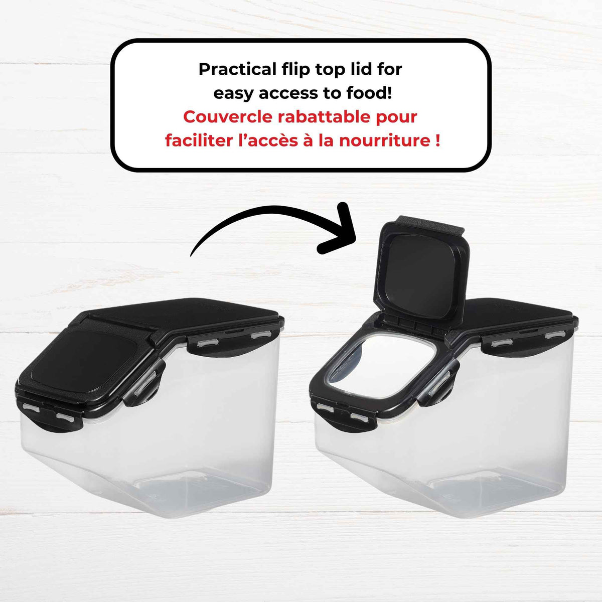 Starfrit LocknLock Pet Food Container - 169oz/5L - Airtight - 4-Sided Locking Flip Top Lid 🍁 All In One Marketplace Canada