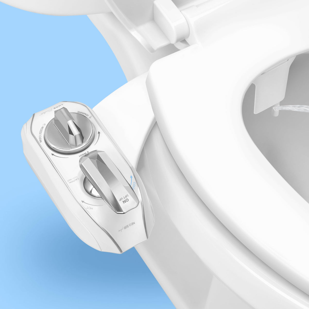 LUXE Bidet NEO 320 Plus - Warm Water, Dual Nozzle, Non-Electric Bidet Attachment for Toilet Seat, Patented Slide-in Install, 360° Self-Clean, EZ-Lift to Clean, Feminine & Rear Wash (Chrome) 🍁 All In One Marketplace Canada