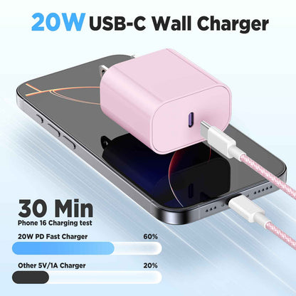 Hzevn for iPhone 16 Chargers Fast Charging,3 Pack 20W USB C Charger Block with 6.6/6.6/10ft Long USB C to USB C Cable for iPhone 17/16/15 Pro Max/15 Pro/15 Plus 🍁 All In One Marketplace Canada