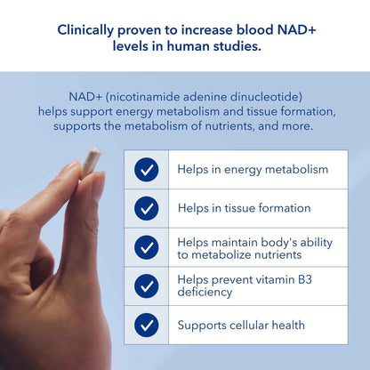 NAD Supplement 300mg per Serving - 30 Day Supply, Clinically Proven to Increase NAD+, Patented Nicotinamide Riboside, Cellular Health & Energy Metabolism, Health Canada Licenced, 30 Capsules 🍁 All In One Marketplace Canada