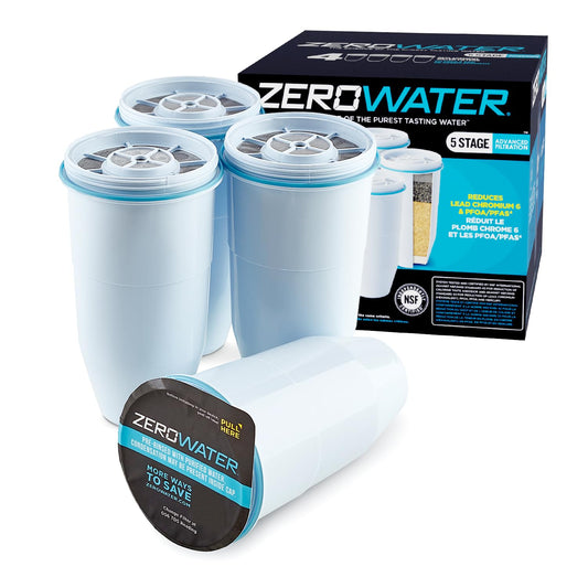 Culligan ZeroWater Official Replacement Filter - 5-Stage 0 TDS Filter Replacement - System IAPMO Certified to Reduce Lead, Chromium, and PFOA/PFOS, 4-Pack 🍁 All In One Marketplace Canada