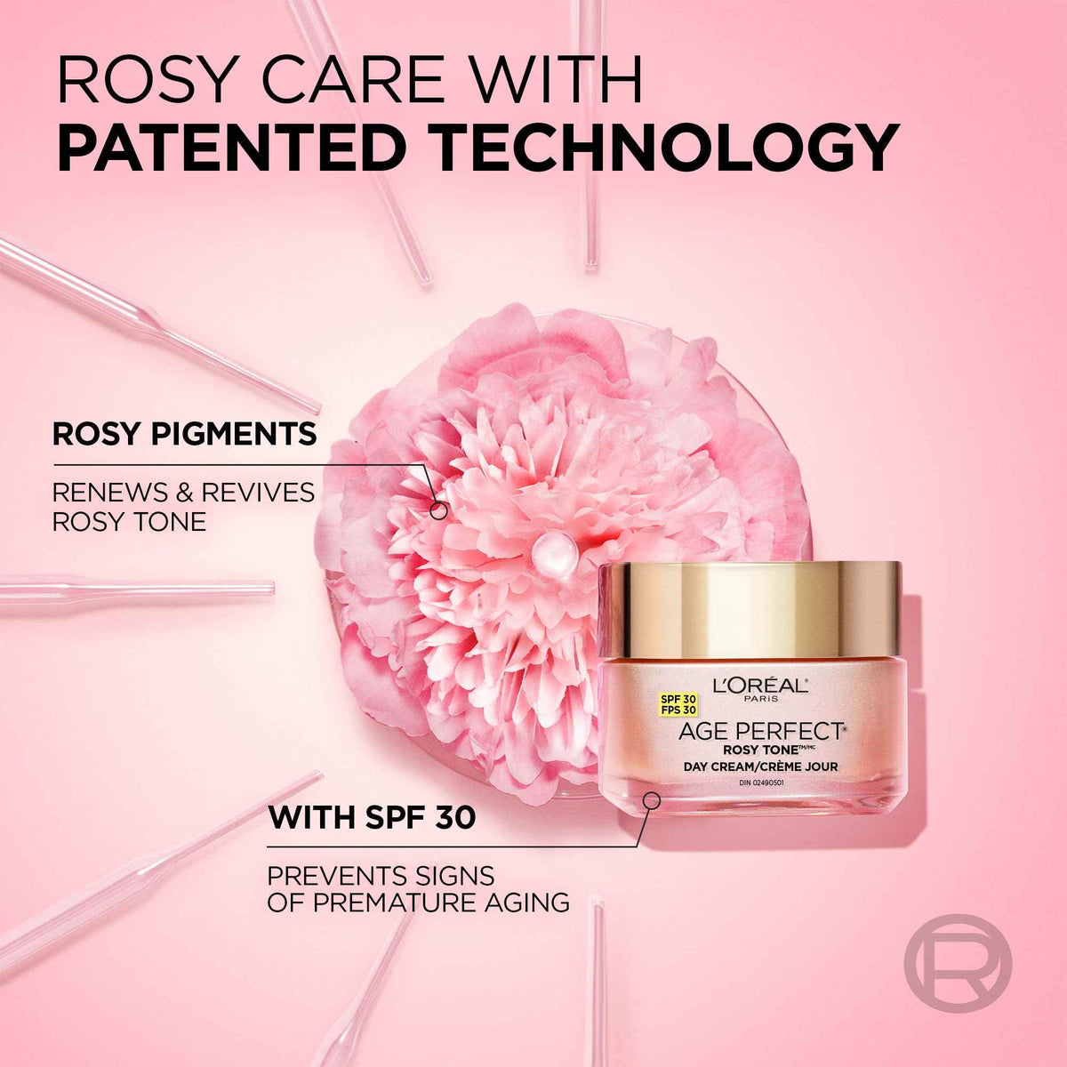 L’Oréal Paris Age Perfect Rosy Tone SPF 30 Moisturizer, with Imperial Peony Extract, For Mature Skin, Skincare, 50 ml 🍁 All In One Marketplace Canada