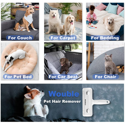 Wouble Pet Hair Remover Roller, Reusable Lint Roller for Pet Hair,Self Clean Dog Cat Fur Removal Brush, from Carpet, Furniture, Rugs, Laundry, Bedding, Sofa-White 🍁 All In One Marketplace Canada