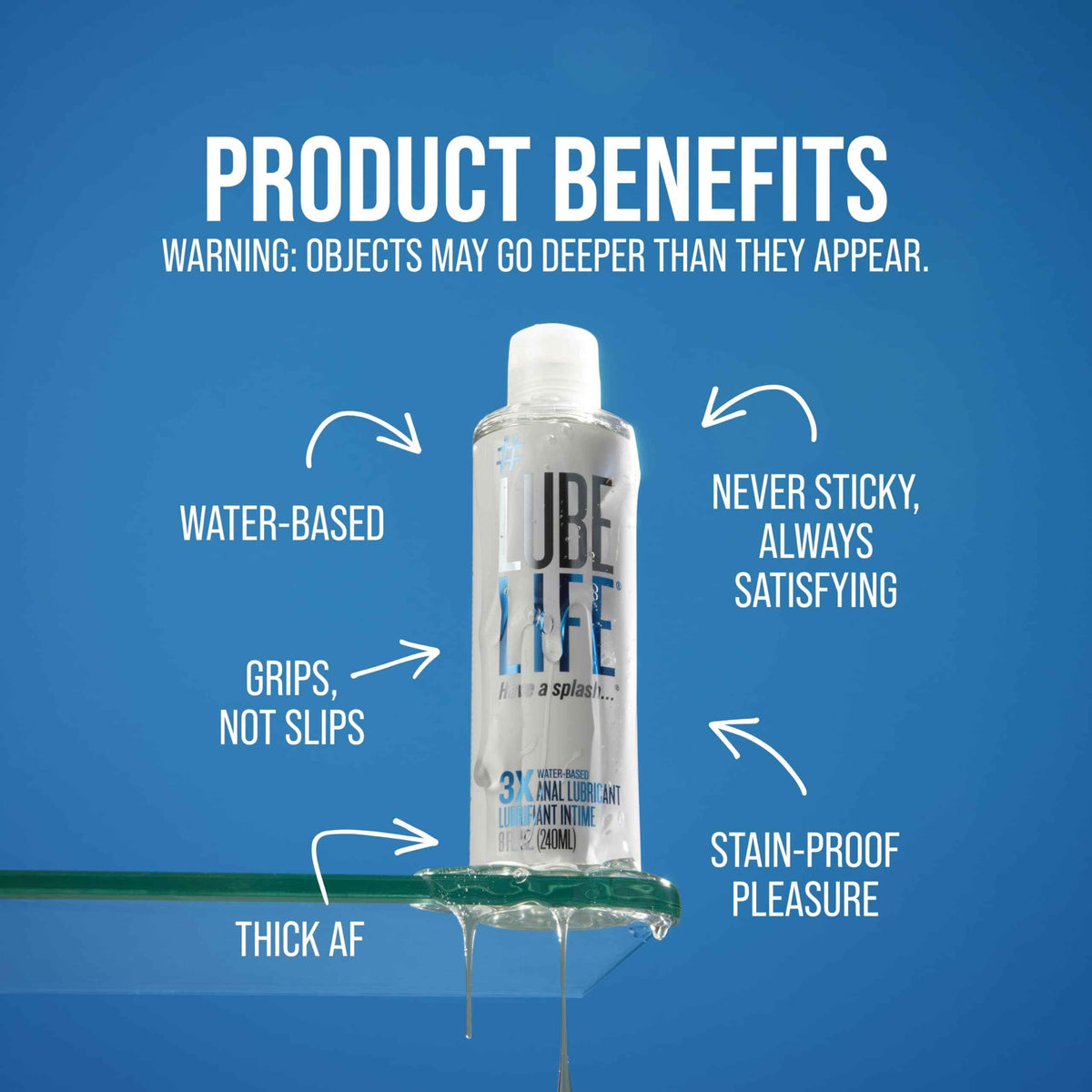 LubeLife 3X Anal Personal Lubricant, Thicker Water-Based lube for Men, Women and Couples, Extra Protection, Non-Sticky, Smooth Glide, 8 Fl Oz 🍁 All In One Marketplace Canada