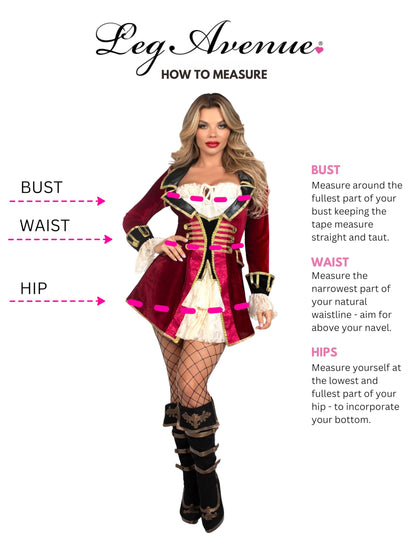 Leg Avenue womens Captivating Captain Halloween Pirate Costume, Multicolor, X-Large