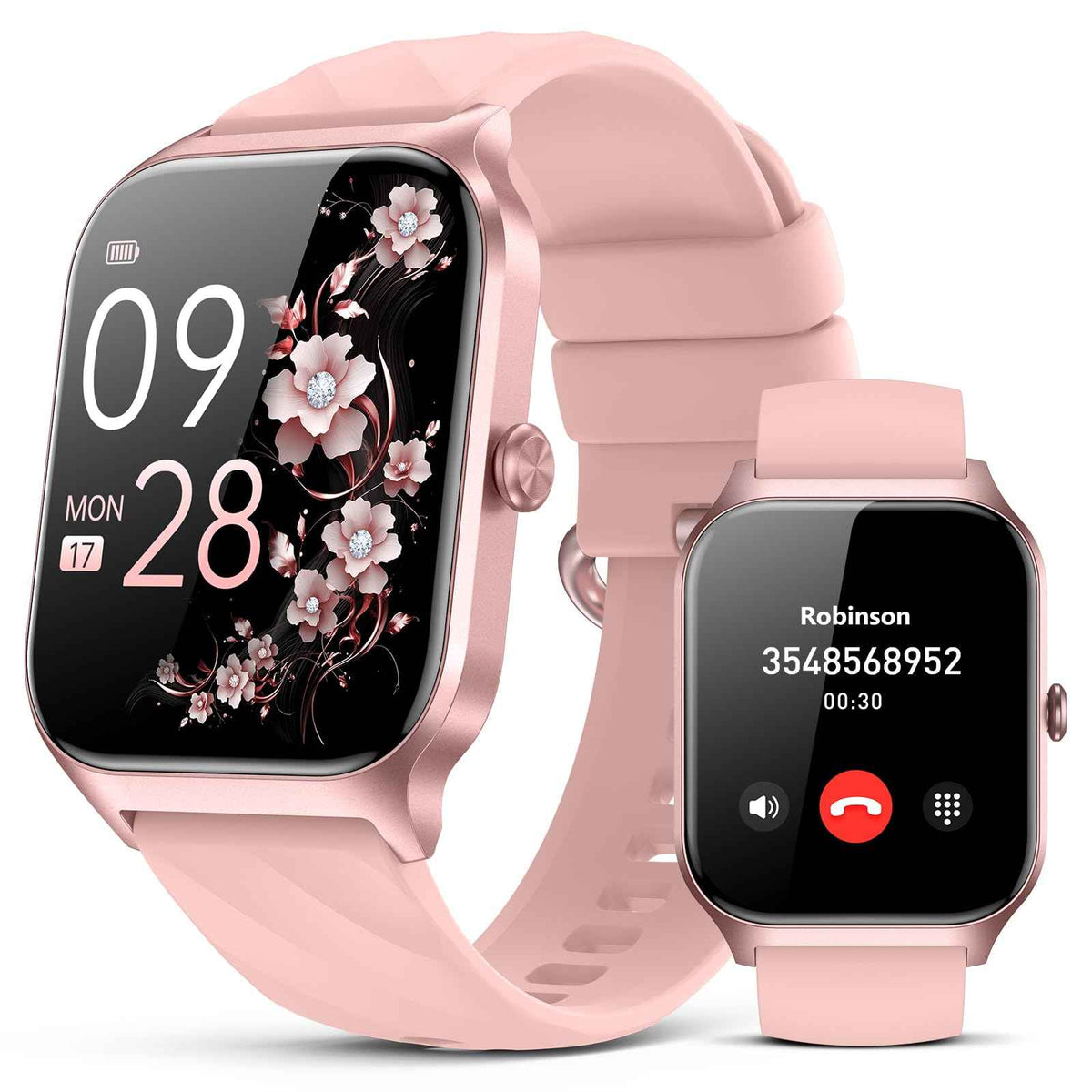Smart Watch for Women Men - Answer/Make Call, Fitness Tracker Smartwatch for Android iPhone Compatible, Sleep Female Cycle, 120+ Sports Modes Step Counter (Classic, Pink, 1.83) 🍁 All In One Marketplace Canada