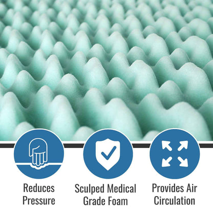 DMI Foam Mattress Topper, Egg Crate Foam Pad, Mattress Pad and Bed Topper for Support, Air Circulation, Pressure Relief and Weight Distribution, Twin Size Mattress, 33 x 72 x 2,Blue 🍁 All In One Marketplace Canada