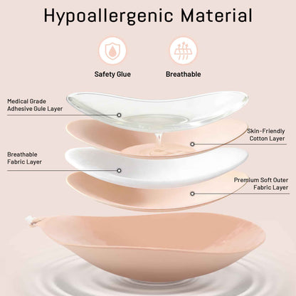 GKHWON Adhesive Bra Strapless Backless Invisible Push Up Sticky Bra with Silicone Nipple Covers Reusable Beige B 🍁 All In One Marketplace Canada
