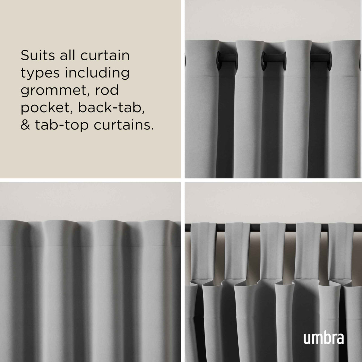 Umbra Twilight Curtain Rod Set – Wrap Around Design Ideal for Blackout or Room Darkening Panels, 30 to 84 Inches, Black 🍁 All In One Marketplace Canada