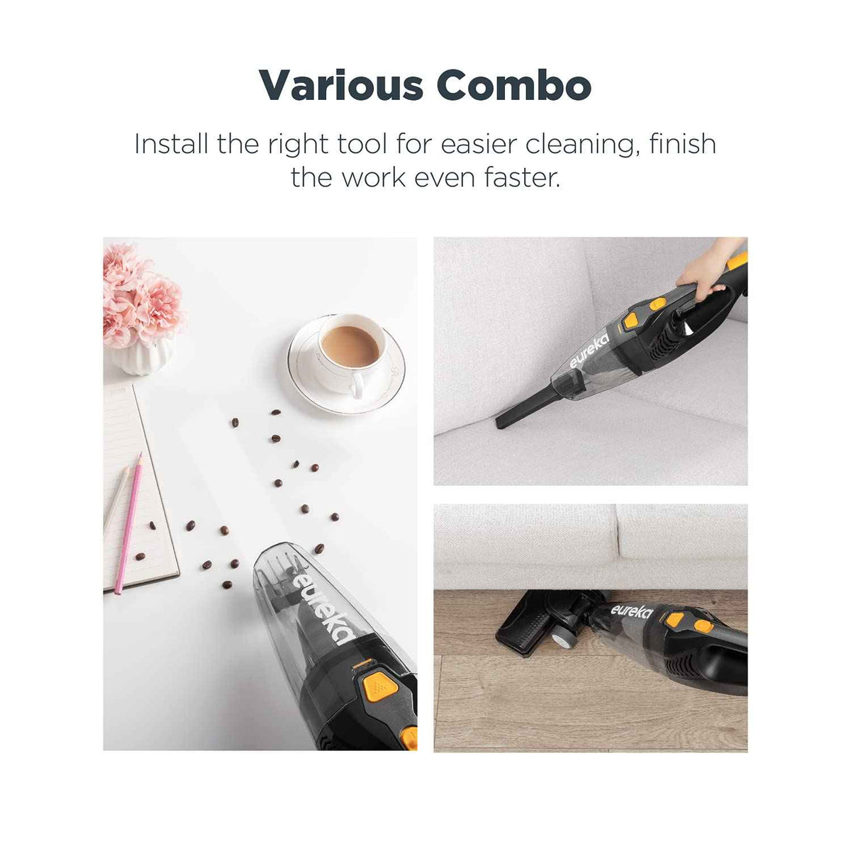Eureka Home Lightweight Corded Stick Vacuum Cleaner, Powerful Suction Convenient Small Vacuum for Hard Floor, 3-in-1 Hand Vacuum, Blaze Black, NES212C 🍁 All In One Marketplace Canada