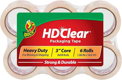 Duck Brand HD Clear High Performance Packaging Tape, 1.88-Inch x 54.6-Yard, Crystal Clear, 6-Pack (441962) 🍁 All In One Marketplace Canada