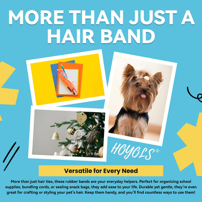 Hoyols Clear Hair Elastics 1500pcs, Strong Hold Small Mini Rubber Bands, No Damage No Crease Ponytail & Braids for Kids, Thick & Durable 🍁 All In One Marketplace Canada