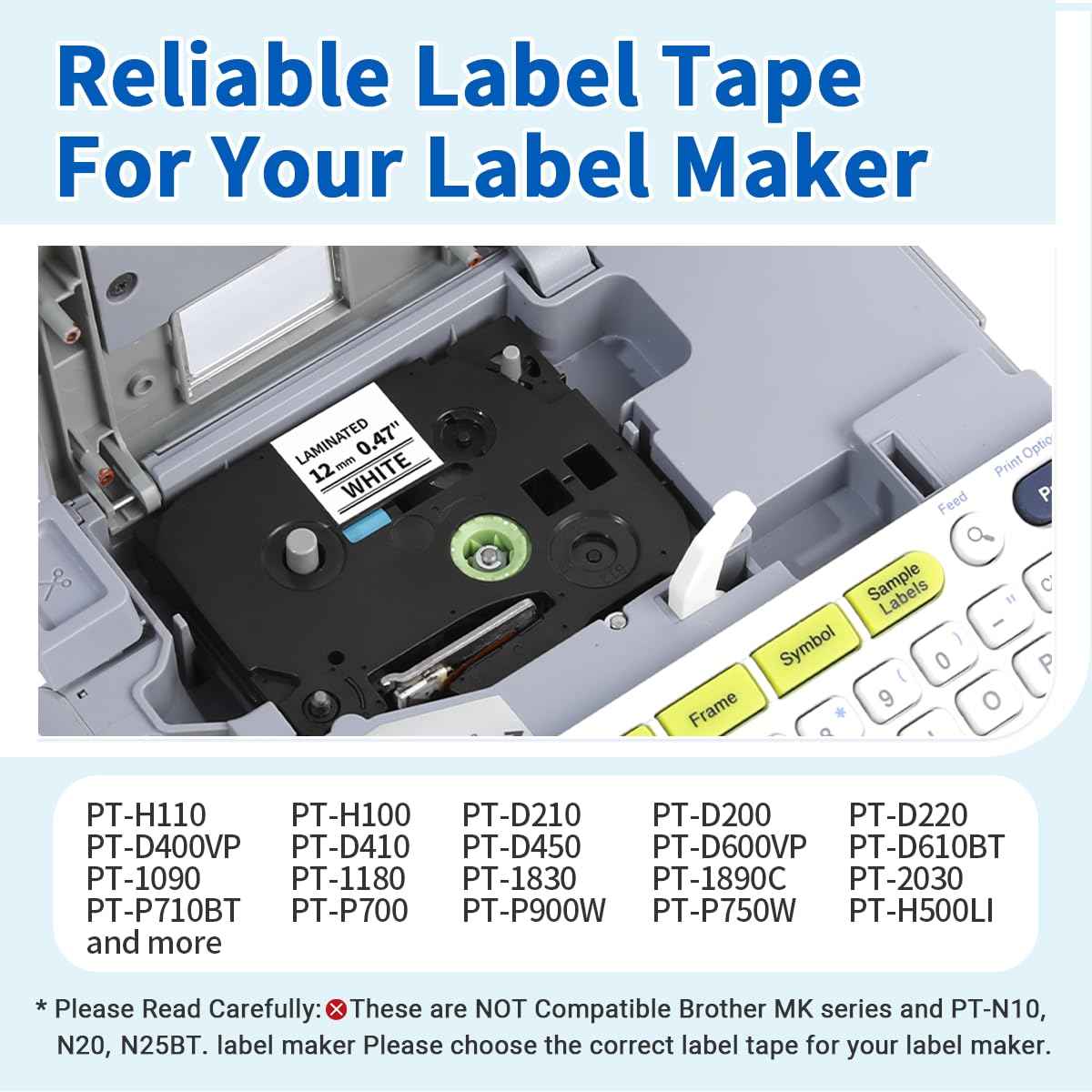 5 Pack TZe-231 Compatible with Brother Label Maker Tape P Touch TZe TZ Tape 12mm 0.47'' Laminated White TZ 231 Label Tape for Brother P-Touch PT-H110 PT-D210 PT-D600 PT-D400AD PT-1290 🍁 All In One Marketplace Canada