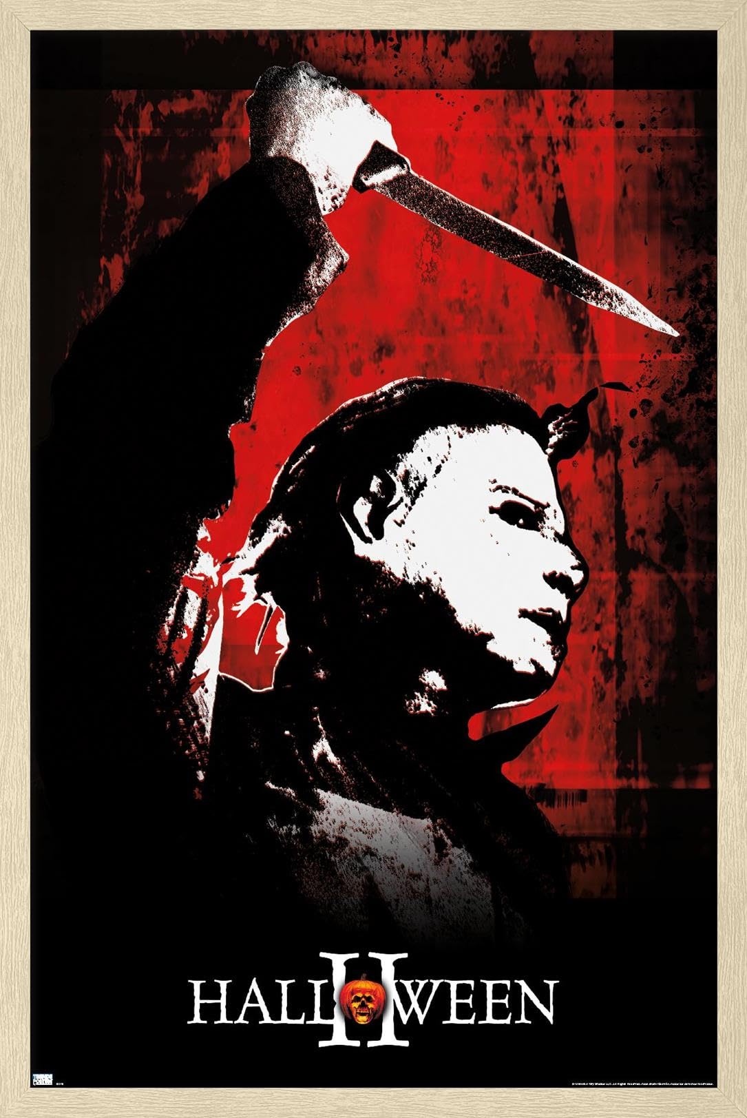 Halloween II - Red Wall Poster, 34L" x 22.4W", Blonde Framed Version