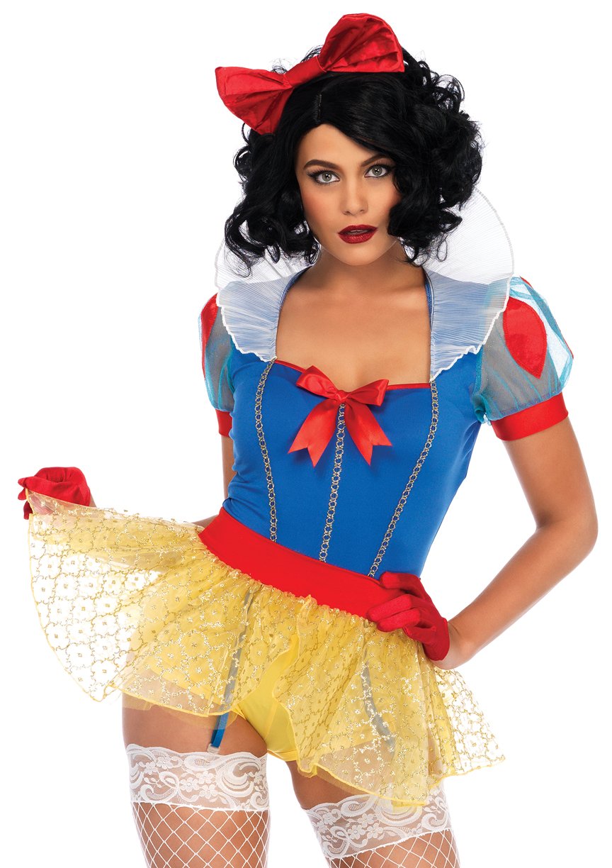 Leg Avenue Women's Sexy Miss Snow White Halloween Costume, Multi, Medium