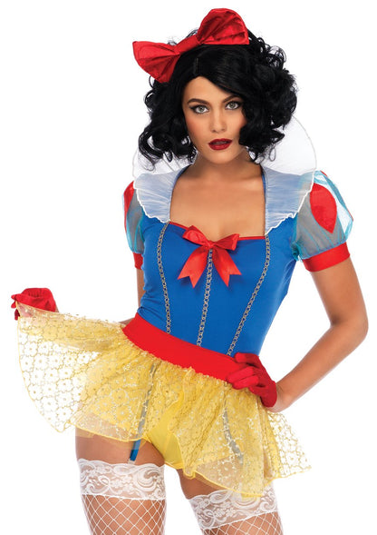 Leg Avenue Women's Sexy Miss Snow White Halloween Costume, Multi, Medium
