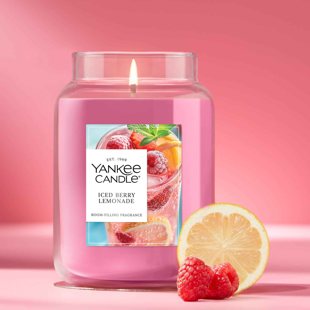 Yankee Candle Large Jar Scented Candle with up to 150 Hour Burn Time, Premium Plant Wax Blend for Cleaner Consistent Burn and Room Filling Fragrance, 22 oz, Iced Berry Lemonade 🍁 All In One Marketplace Canada