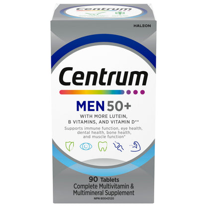 Centrum Men 50 Plus Multivitamins/Minerals Supplement for Men 50+, 90 Tablets (Packaging May Vary) 🍁 All In One Marketplace Canada
