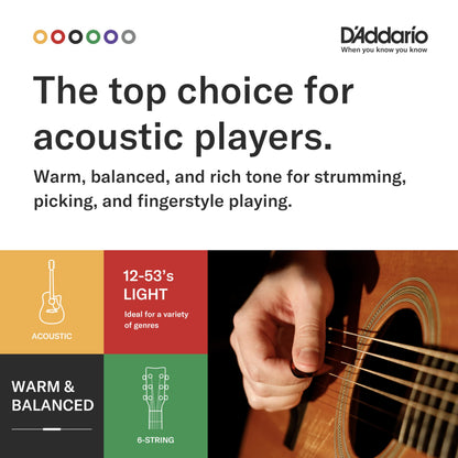 D'Addario EJ16 Phosphor Bronze Acoustic Guitars Strings 3 Pack - Light 12-53 🍁 All In One Marketplace Canada