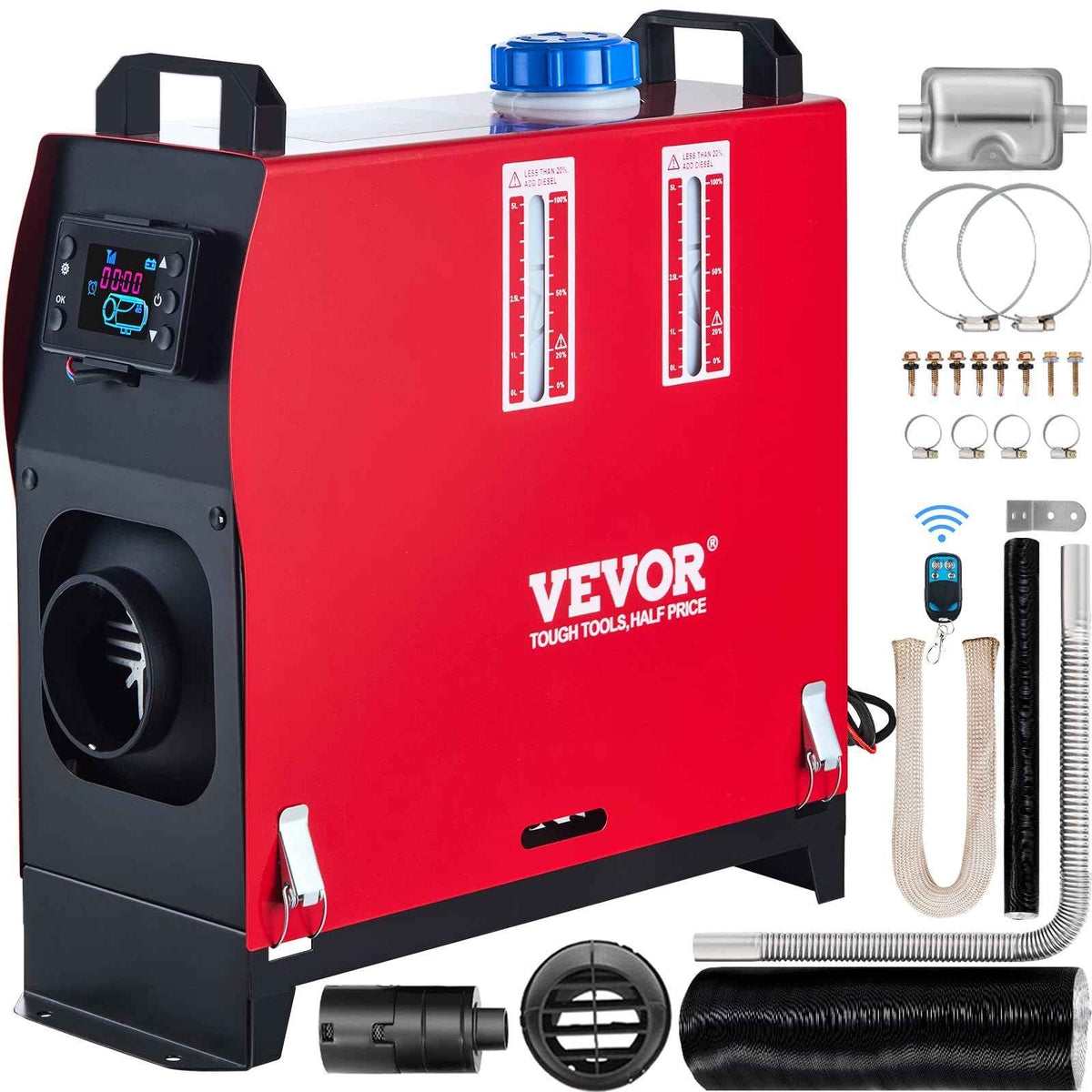 VEVOR Diesel Heater 12V Diesel Air Heater Muffler 8KW Diesel Air Heater with Remote Control & LCD Thermostat Monitor for Car Trucks Motor-Home Boat and Bus 🍁 All In One Marketplace Canada