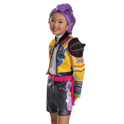 K-Pop Demon Hunters Rumi Costume, Official Halloween Jumpsuit and Top Dress Up Outfit, Kids Size (10-12)