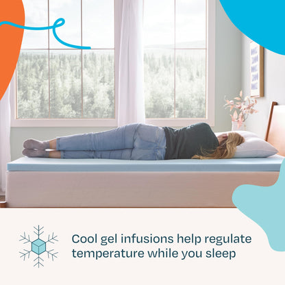 Linenspa 2 Inch Memory Foam Mattress Topper, Gel Infused King Mattress Topper, CertiPUR-US Certified 🍁 All In One Marketplace Canada