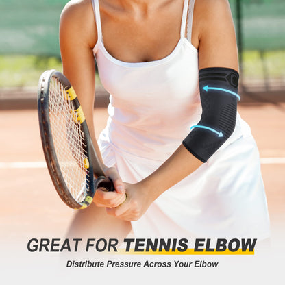CAMBIVO Elbow Brace 2 Pack, Tennis Elbow Brace for Men and Women, Elbow Compression Sleeve, Elbow Support for Golf Elbow, Workouts, Weightlifting(Black, Large) 🍁 All In One Marketplace Canada