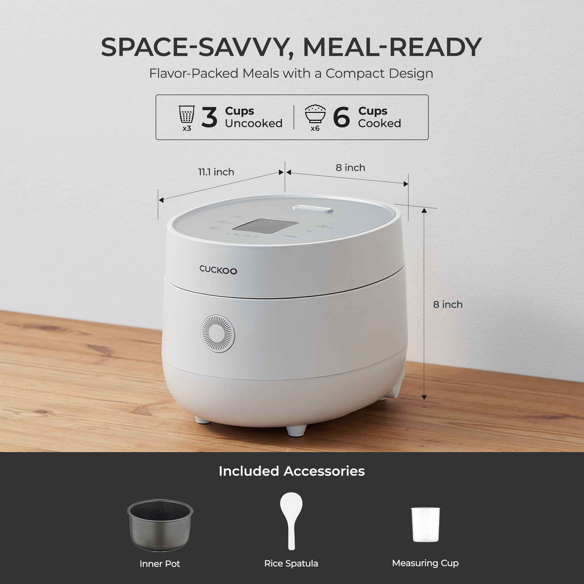 CUCKOO CR-0375FW | 3-Cup (Uncooked) Micom Rice Cooker | 10 Menu Options: Oatmeal, Brown Rice & More, Touch-Screen, Nonstick Inner Pot | White (CR-0375FW) 🍁 All In One Marketplace Canada