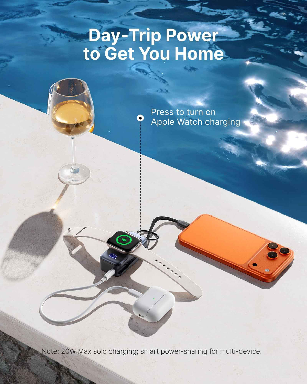 INIU Mini Portable Charger for Apple Watch, Power Bank with Built-in USB C Cable, 5000mAh 20W PD Fast Charging smart Watch Charging Dock for Apple Watch Ultra 11 10 9 8 SE, iPhone Air 17 16 15 Air 🍁 All In One Marketplace Canada