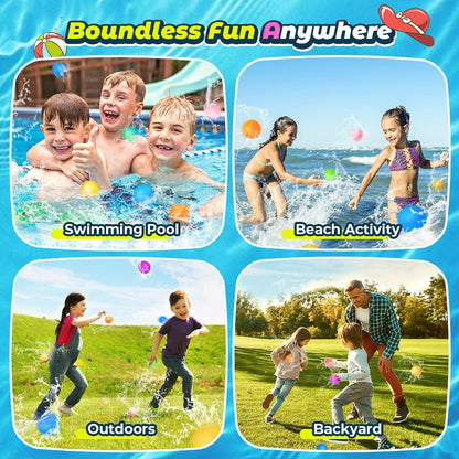12Pcs Reusable Water Balloons, Pool Beach Water Toys for Boys and Girls, Outdoor Summer Toys for Kids Ages 3-12, Magnetic Water Ball for Outdoor Activities 🍁 All In One Marketplace Canada