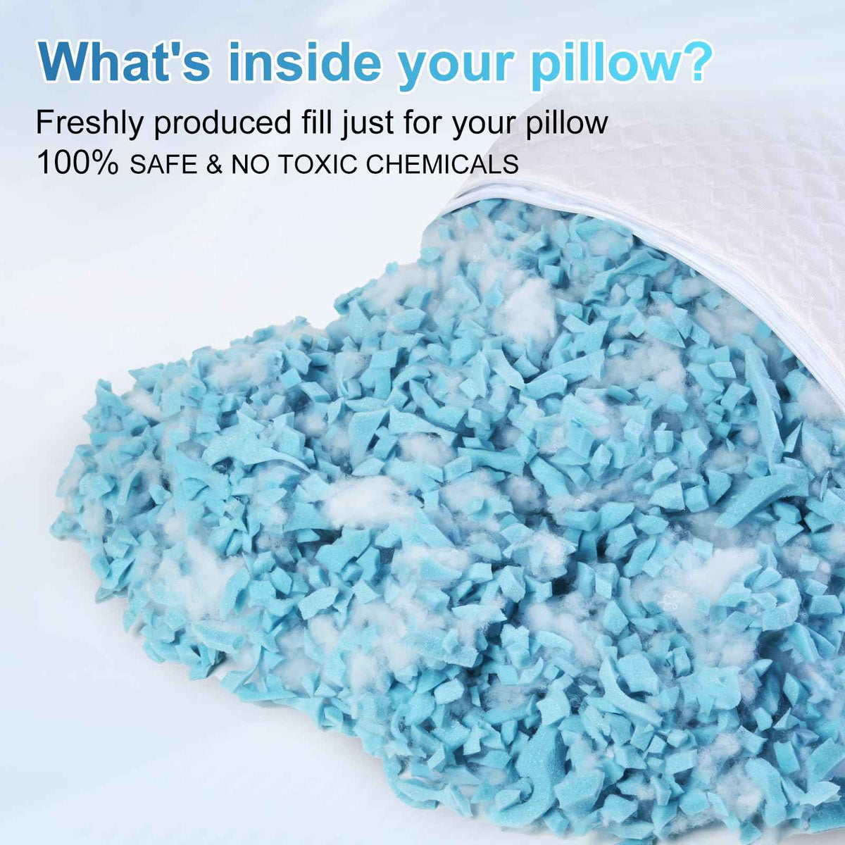 NTCOCO Cooling Bed Pillows Queen Size Pack of 2 for Sleeping Shredded Memory Foam Bed Pillows Adjustable Gel for Side Stomach Back Sleepers Washable Removable Cover Cover 🍁 All In One Marketplace Canada