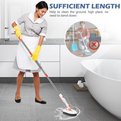 Setsail Floor Scrub Brush, 3-In-1 Tile Tub Floor Scrubber with 52-inch Adjustable Long Handle Shower Cleaner Brush and 3 Detachable Replacement Brush Heads for Cleaning Bathroom Kitchen Walls Tub Tile 🍁 All In One Marketplace Canada