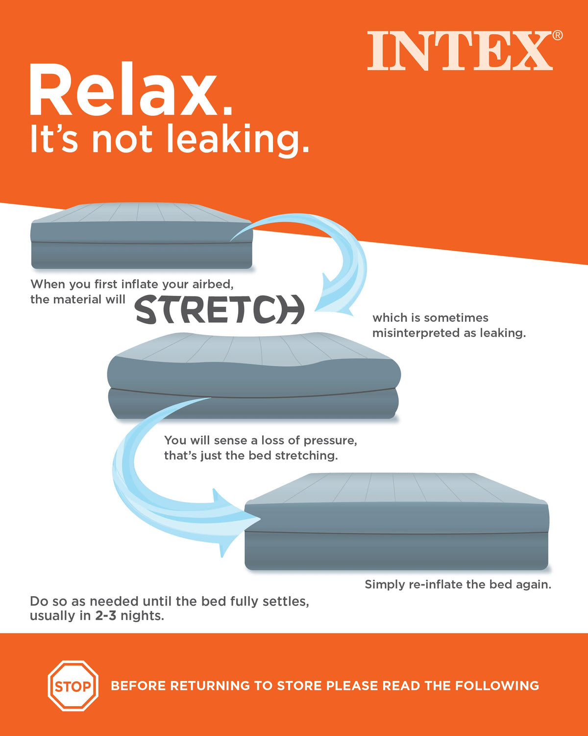 INTEX 64758E Dura-Beam Standard Downy Air Mattress: Fiber-Tech – Full Size – 10in Bed Height – 600lb Weight Capacity – Pump Sold Separately 🍁 All In One Marketplace Canada