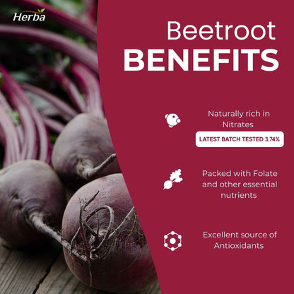 Herba 10,000mg Organic BeetRoot Capsules – 180 Count | 20:1 Beet Root Powder in Capsule | Nitric Oxide Supplements for Men & Women | Made in Canada 🍁 All In One Marketplace Canada