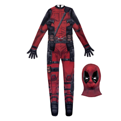 MARVEL Deadpool Official Adult Deluxe Zentai Halloween Costume - Stretch Spandex with Wrist Slits (M)