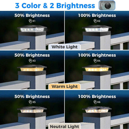 peasur 4x4 Solar Post Caps Lights, 3 Modes Fence Post Solar Lights for Outdoor Vinyl Wooden Posts, Waterproof Deck Post Solar Lights for Garden Porch, Black 4 Pack 🍁 All In One Marketplace Canada
