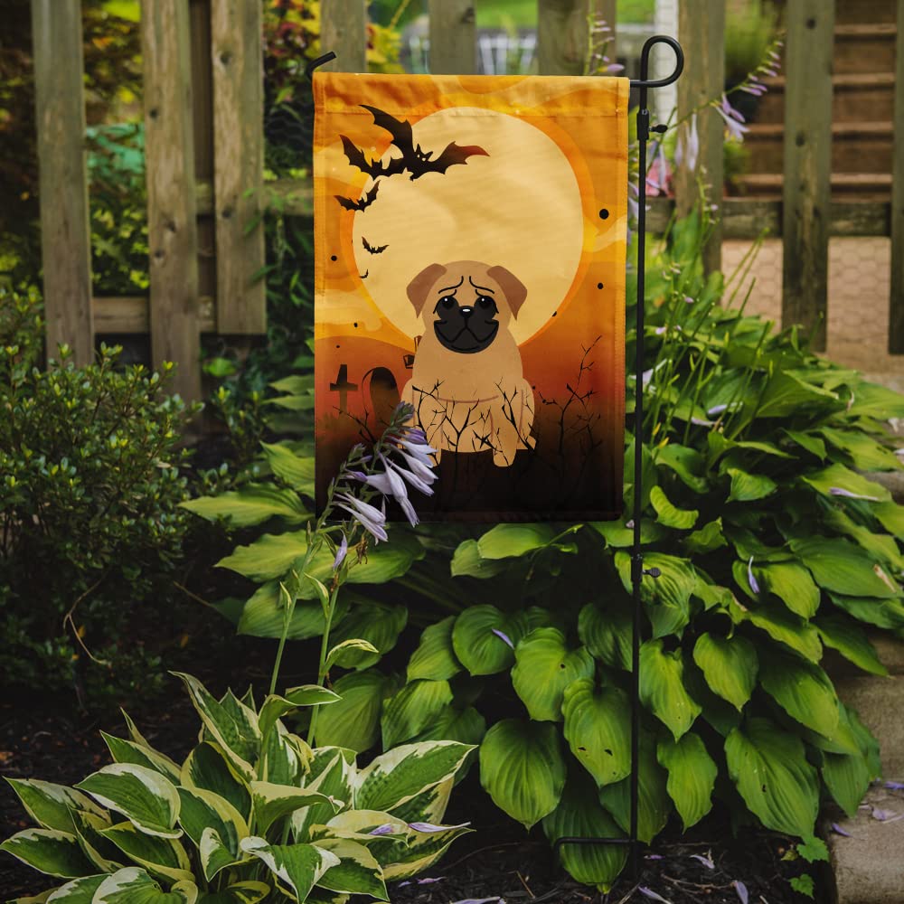 Caroline's Treasures BB4273GF Halloween Pug Brown Garden Size Flag, Small, Multicolor