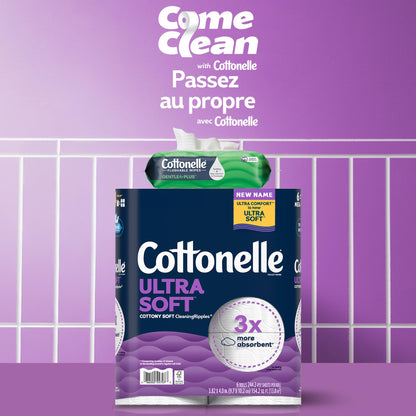 Cottonelle Toilet Paper, 24 Mega Rolls = 96 Regular Rolls, Ultra Soft (Formerly Ultra Comfort), Soft Bathroom Tissue, 244 Sheets per Roll, Packaging May Vary 🍁 All In One Marketplace Canada